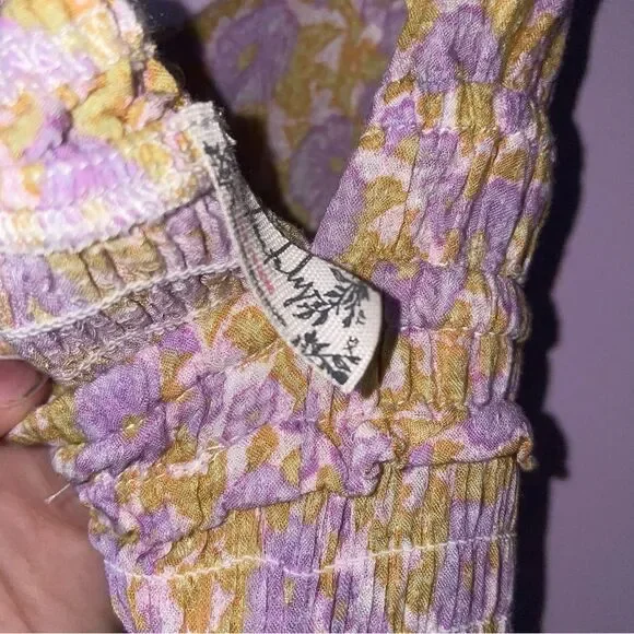 Free People XS Juniper Smocked Bodycon Slip Ditsy Floral Boho Swiftie - Picture 11 of 11